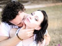 Smoking hot petite spinner Aria Haze peels off her swimsuit and gets her bare pussy pounded by a toy and a hard cock