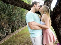 Tiny spinner Carolina Sweets ties her man down and rides his hardon until shes moaning and her pussy is pulsing